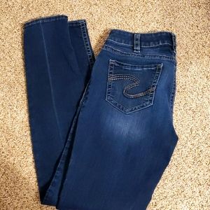 Womens Silver Skinny Jeans